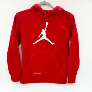 Jordan Nike Dri-FIT Red Jumpman Hoodie Kids Size Medium 10-12 B438-R78
